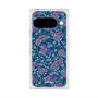 プレミアムスクエアケース with Pixelsnap［ 日比谷花壇 - FloralSymphony - ネイビー ］
