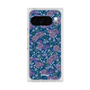 プレミアムスクエアケース with Pixelsnap［ 日比谷花壇 - FloralSymphony - ネイビー ］