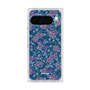 プレミアムスクエアケース with Pixelsnap［ 日比谷花壇 - FloralSymphony - ネイビー ］