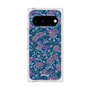 プレミアムスクエアケース with Pixelsnap［ 日比谷花壇 - FloralSymphony - ネイビー ］