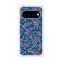プレミアムスクエアケース with Pixelsnap［ 日比谷花壇 - FloralSymphony - ネイビー ］
