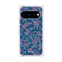 プレミアムスクエアケース with Pixelsnap［ 日比谷花壇 - FloralSymphony - ネイビー ］
