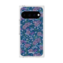 プレミアムスクエアケース with Pixelsnap［ 日比谷花壇 - FloralSymphony - ネイビー ］