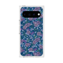 プレミアムスクエアケース with Pixelsnap［ 日比谷花壇 - FloralSymphony - ネイビー ］