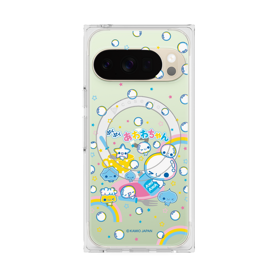 プレミアムスクエアケース with Pixelsnap［ ぷくぷくあわわちゃん - しゃぼんだま ］