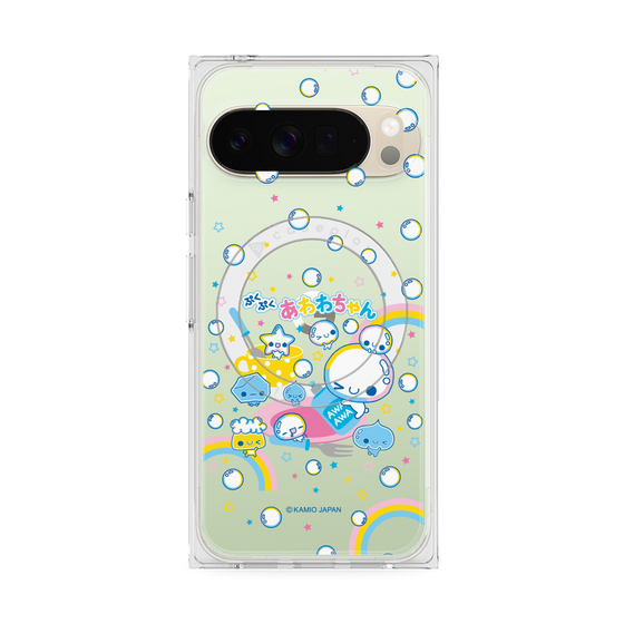 プレミアムスクエアケース with Pixelsnap［ ぷくぷくあわわちゃん - しゃぼんだま ］