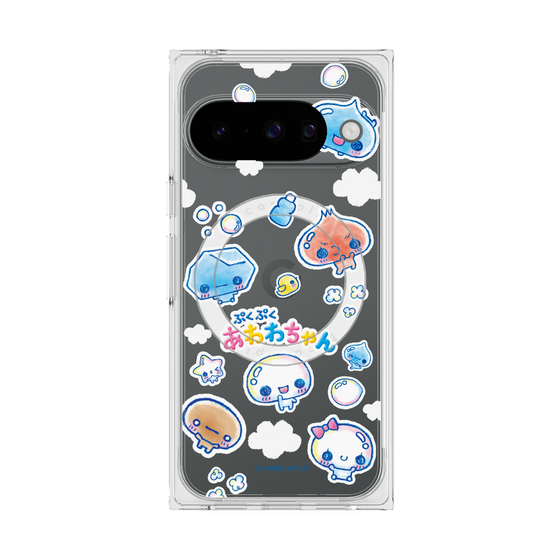 プレミアムスクエアケース with Pixelsnap［ ぷくぷくあわわちゃん - ステッカー ］