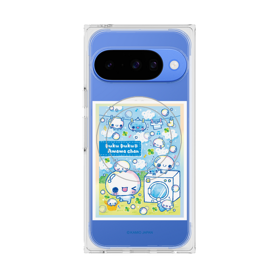 プレミアムスクエアケース with Pixelsnap［ ぷくぷくあわわちゃん - ランドリー ］