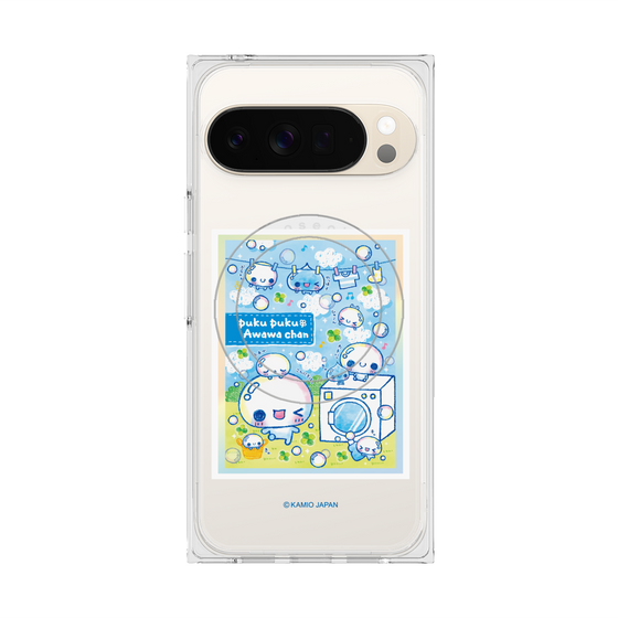 プレミアムスクエアケース with Pixelsnap［ ぷくぷくあわわちゃん - ランドリー ］