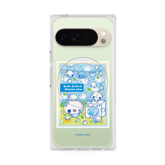 プレミアムスクエアケース with Pixelsnap［ ぷくぷくあわわちゃん - ランドリー ］