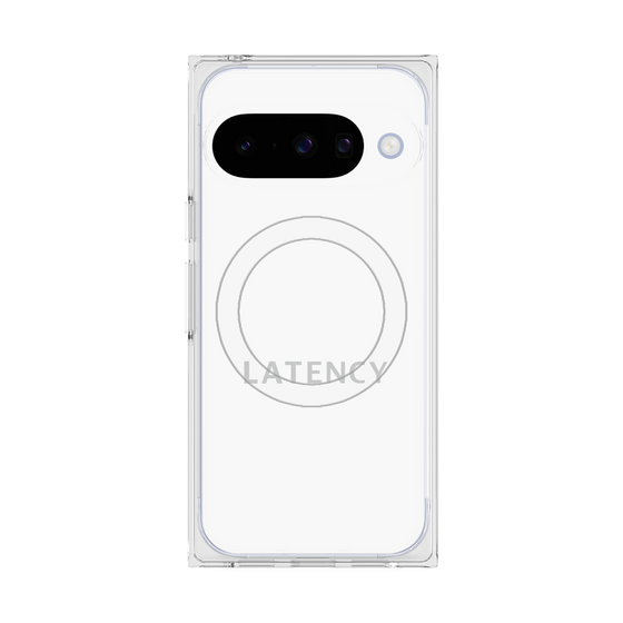プレミアムスクエアケース with Pixelsnap［ LATENCY - Logotype - White ］
