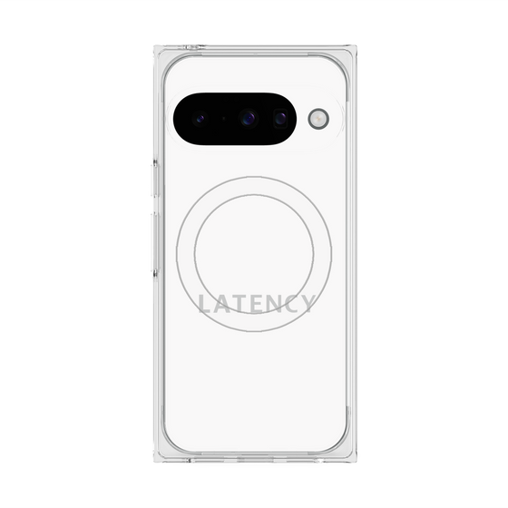 プレミアムスクエアケース with Pixelsnap［ LATENCY - Logotype - White ］