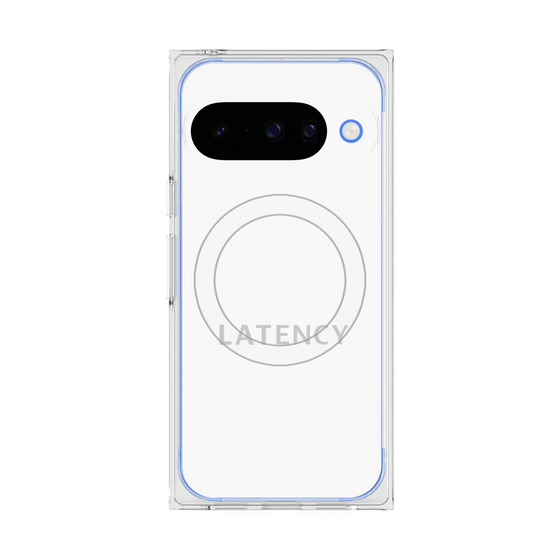 プレミアムスクエアケース with Pixelsnap［ LATENCY - Logotype - White ］