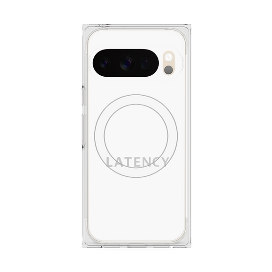 プレミアムスクエアケース with Pixelsnap［ LATENCY - Logotype - White ］