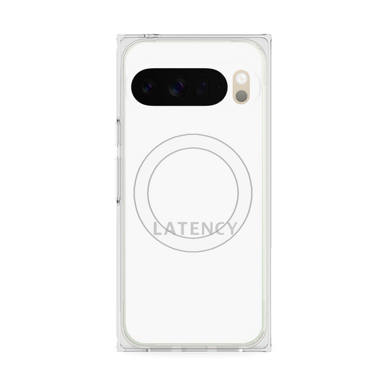 プレミアムスクエアケース with Pixelsnap［ LATENCY - Logotype - White ］