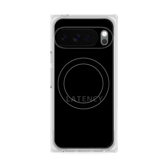 プレミアムスクエアケース with Pixelsnap［ LATENCY - Logotype - Black ］