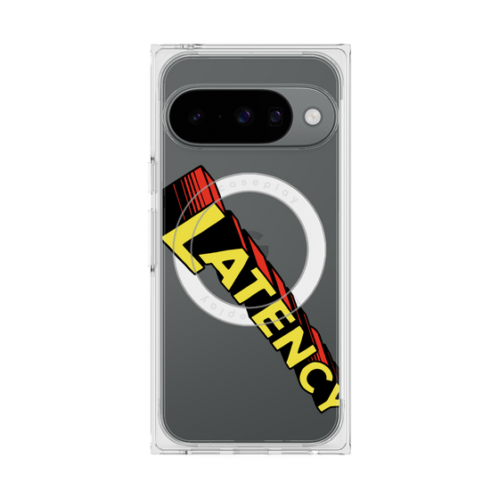 プレミアムスクエアケース with Pixelsnap［ LATENCY - Rock logo - Clear ］