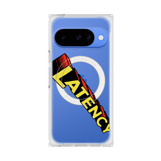 プレミアムスクエアケース with Pixelsnap［ LATENCY - Rock logo - Clear ］