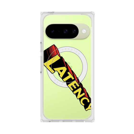 プレミアムスクエアケース with Pixelsnap［ LATENCY - Rock logo - Clear ］