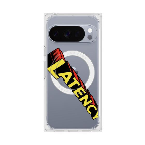 プレミアムスクエアケース with Pixelsnap［ LATENCY - Rock logo - Clear ］