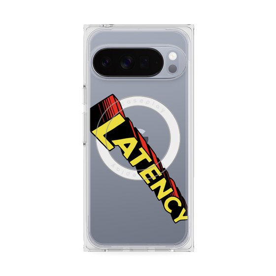 プレミアムスクエアケース with Pixelsnap［ LATENCY - Rock logo - Clear ］