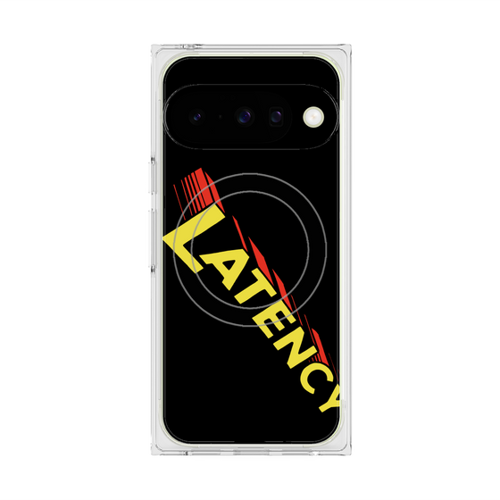 プレミアムスクエアケース with Pixelsnap［ LATENCY - Rock logo - Black ］