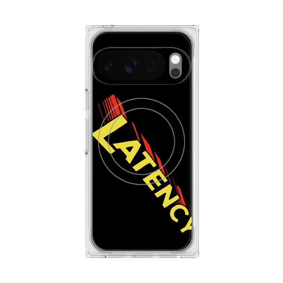 プレミアムスクエアケース with Pixelsnap［ LATENCY - Rock logo - Black ］