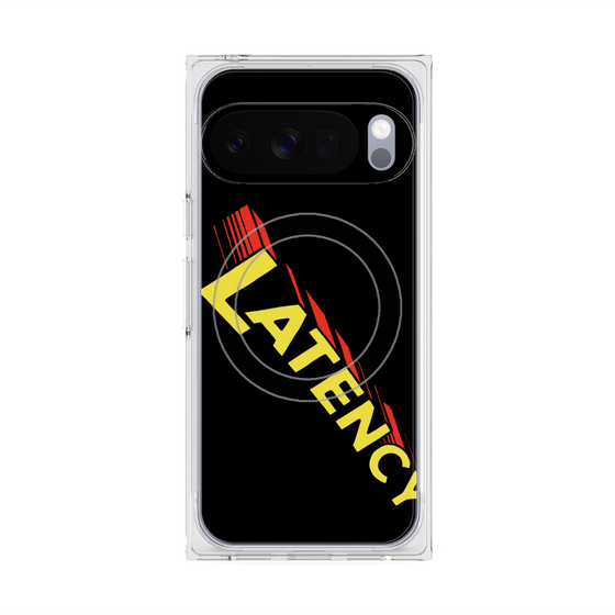 プレミアムスクエアケース with Pixelsnap［ LATENCY - Rock logo - Black ］