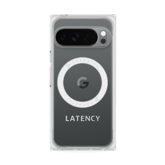 プレミアムスクエアケース with Pixelsnap［ LATENCY - Logotype - Gray ］