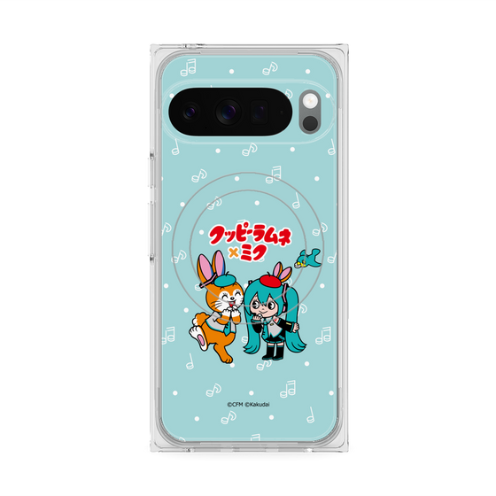 プレミアムスクエアケース with Pixelsnap［ 初音ミク×クッピーラムネ - 初音ミク×クッピー - デフォルメイラスト ］