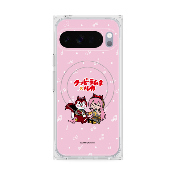 プレミアムスクエアケース with Pixelsnap［ 初音ミク×クッピーラムネ - 巡音ルカ×ラム - デフォルメイラスト ］