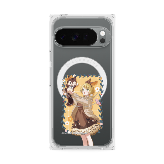 プレミアムスクエアケース with Pixelsnap［ 初音ミク×クッピーラムネ - 鏡音リン×ラム - 等身イラスト1 ］