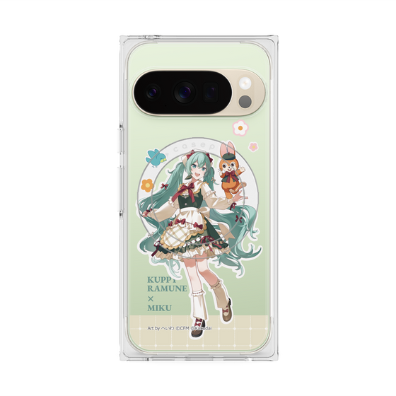 プレミアムスクエアケース with Pixelsnap［ 初音ミク×クッピーラムネ - 初音ミク×クッピー - 等身イラスト2 ］