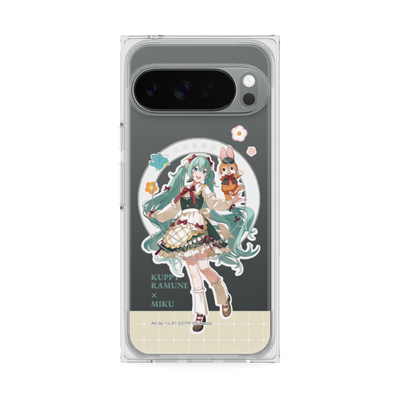 プレミアムスクエアケース with Pixelsnap［ 初音ミク×クッピーラムネ - 初音ミク×クッピー - 等身イラスト2 ］
