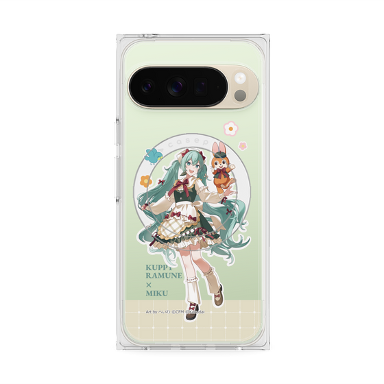 プレミアムスクエアケース with Pixelsnap［ 初音ミク×クッピーラムネ - 初音ミク×クッピー - 等身イラスト2 ］