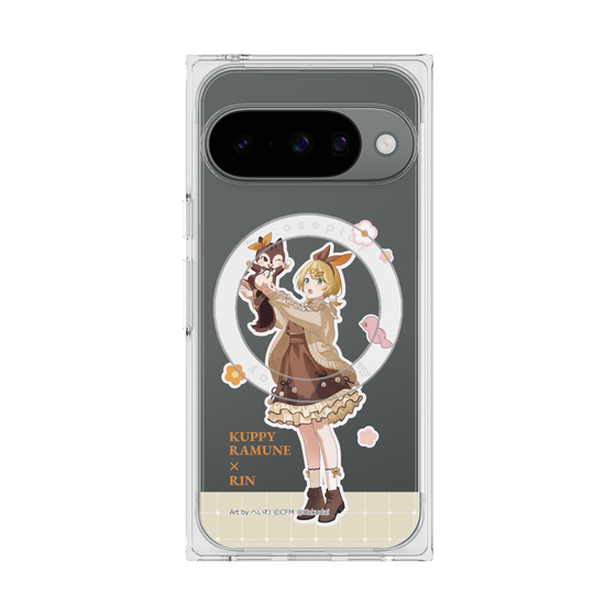 プレミアムスクエアケース with Pixelsnap［ 初音ミク×クッピーラムネ - 鏡音リン×ラム - 等身イラスト2 ］
