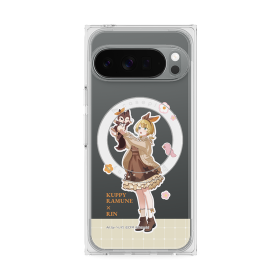 プレミアムスクエアケース with Pixelsnap［ 初音ミク×クッピーラムネ - 鏡音リン×ラム - 等身イラスト2 ］