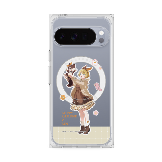プレミアムスクエアケース with Pixelsnap［ 初音ミク×クッピーラムネ - 鏡音リン×ラム - 等身イラスト2 ］