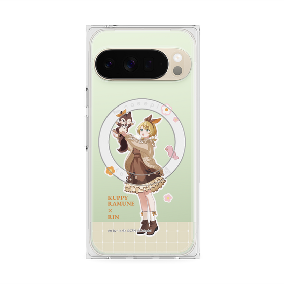 プレミアムスクエアケース with Pixelsnap［ 初音ミク×クッピーラムネ - 鏡音リン×ラム - 等身イラスト2 ］