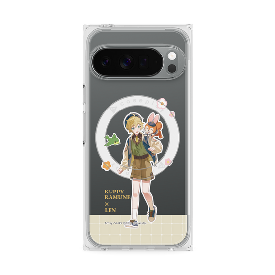 プレミアムスクエアケース with Pixelsnap［ 初音ミク×クッピーラムネ - 鏡音レン×クッピー - 等身イラスト2 ］