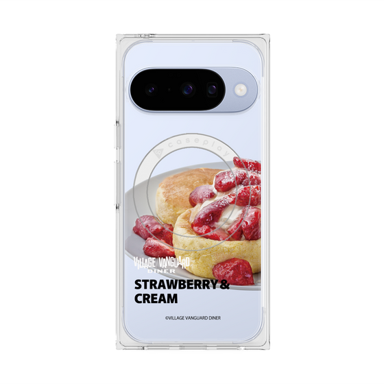 プレミアムスクエアケース with Pixelsnap［ ヴィレッジヴァンガードダイナー - ストロベリー＆クリームパンケーキ ］