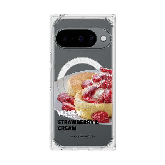 プレミアムスクエアケース with Pixelsnap［ ヴィレッジヴァンガードダイナー - ストロベリー＆クリームパンケーキ ］