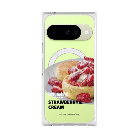 プレミアムスクエアケース with Pixelsnap［ ヴィレッジヴァンガードダイナー - ストロベリー＆クリームパンケーキ ］
