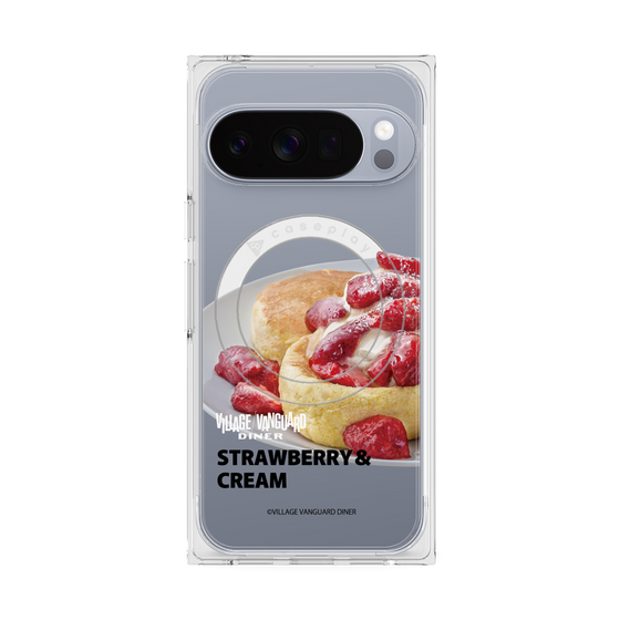 プレミアムスクエアケース with Pixelsnap［ ヴィレッジヴァンガードダイナー - ストロベリー＆クリームパンケーキ ］