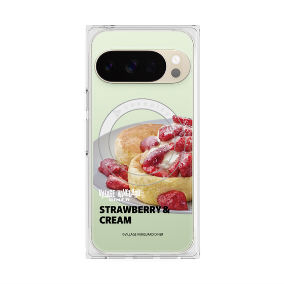 プレミアムスクエアケース with Pixelsnap［ ヴィレッジヴァンガードダイナー - ストロベリー＆クリームパンケーキ ］