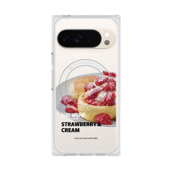 プレミアムスクエアケース with Pixelsnap［ ヴィレッジヴァンガードダイナー - ストロベリー＆クリームパンケーキ ］
