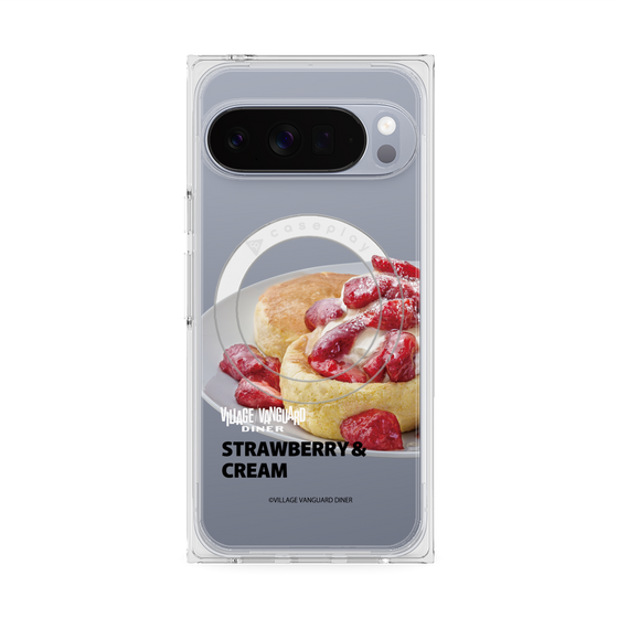 プレミアムスクエアケース with Pixelsnap［ ヴィレッジヴァンガードダイナー - ストロベリー＆クリームパンケーキ ］