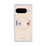 プレミアムスクエアケース with Pixelsnap［ ELLE×マイメロディ＆クロミ - ロゴ - ベージュ ］