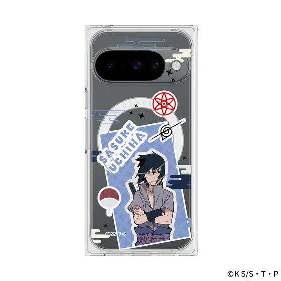 プレミアムスクエアケース with Pixelsnap［ NARUTO -ナルト- 疾風伝 - ステッカー - うちはサスケ ］