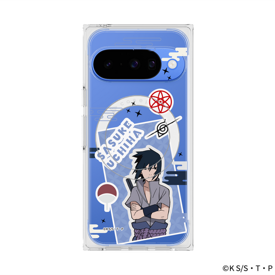 プレミアムスクエアケース with Pixelsnap［ NARUTO -ナルト- 疾風伝 - ステッカー - うちはサスケ ］